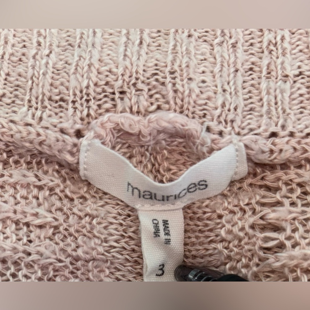 Maurices Blush Pink Open Front Drape Knit Cardigan Duster Size Women’s 3X - Picture 4 of 7